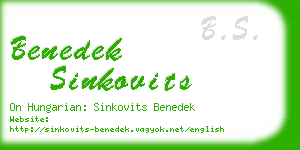 benedek sinkovits business card